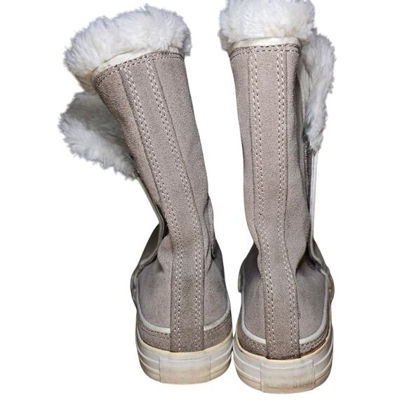 Converse All Stars Beverly Tan High Top Sneaker Boots Faux Fur US Womens 9.5 - Picture 5 of 8